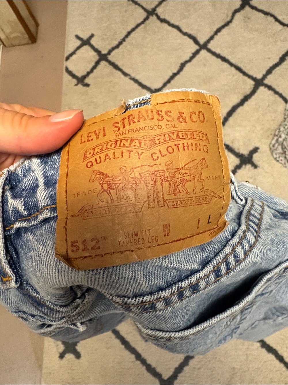 Levi's High-Rise Straight Leg Light Blue Jeans - Picture 3 of 3